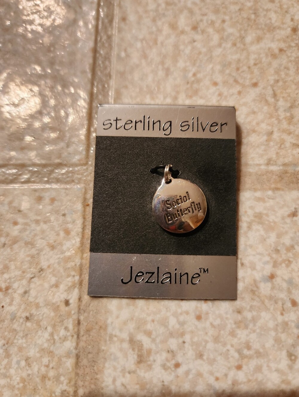 Vintage Jezlaine Sterling Silver Social Butterfly Charm 90s Y2K Aesthetic